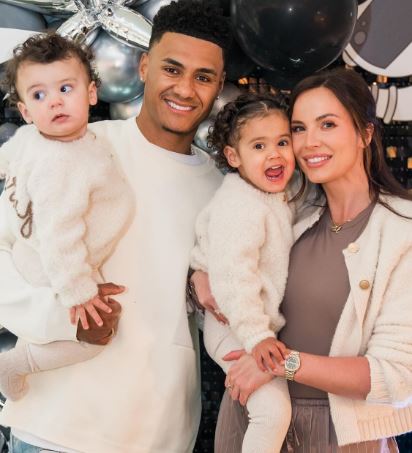 Delsi-May son Ollie Watkins with his girlfriend and children